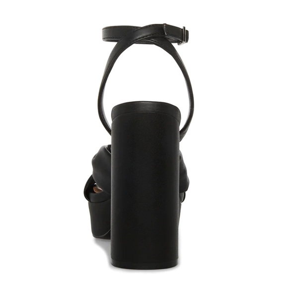 STEVE MADDEN | LALA Black Platform Heels Leather Size 8.5 - Picture 6 of 6